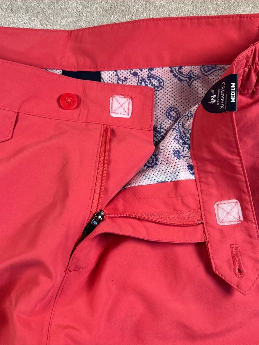 Cremieux Swim Trunks Caret Red NWT Men's Medium‎ Beach Swimwear Vacation Pool
